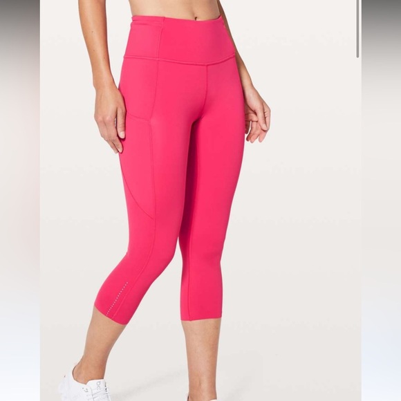 Lululemon Fast & Free Crop II *Nulux 19" Fuchsia Pink - Picture 11 of 11